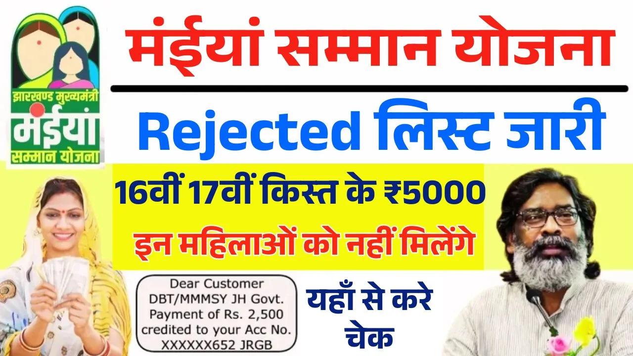 Maiya Samman Yojana 16th 17th Kist Rejected List